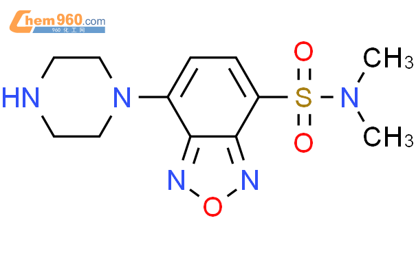 4-(N,N-二甲氨基磺酰基)-7-哌嗪-2,1,3-苯并恶二唑结构式图片|139332-64-2结构式图片