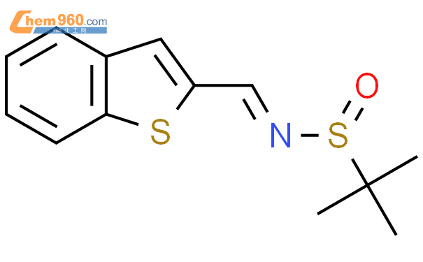 n-(苯並[b]噻吩-2-基亞甲基)-2-甲基-2-丙烷亞磺酰胺結構式圖片