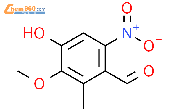 141278 65 1benzaldehyde 4 Hydroxy 3 Methoxy 2 Methyl 6 Nitro 化学式、结构式、分子式、mol 960化工网 