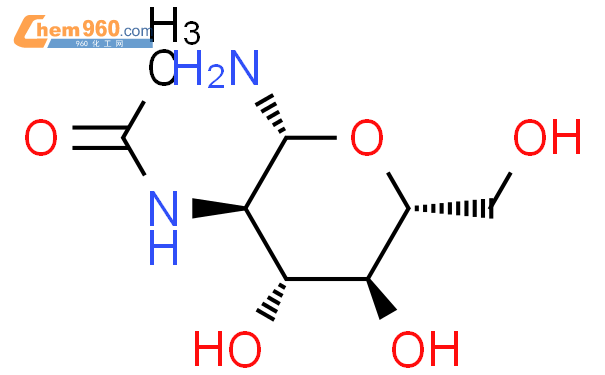 2-乙酰氨基-2-脱氧-beta-D-吡喃葡萄糖胺结构式