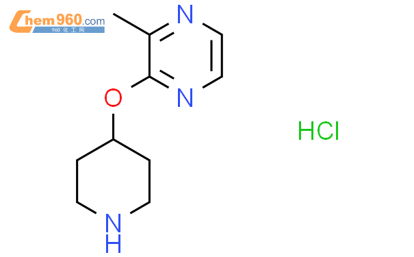 1420961 37 0 2 甲基 3 哌啶 4 基氧基 吡嗪盐酸盐化学式、结构式、分子式、mol 960化工网