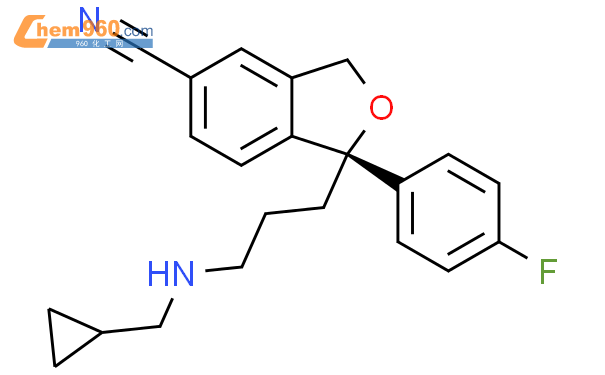 (S)-1-(3-((Cyclopropylmethyl)amino)propyl)-1-(4-fluorophenyl)-1,3-dihydroisobenzofuran-5-carbonitrile结构式图片|1421026-41-6结构式图片