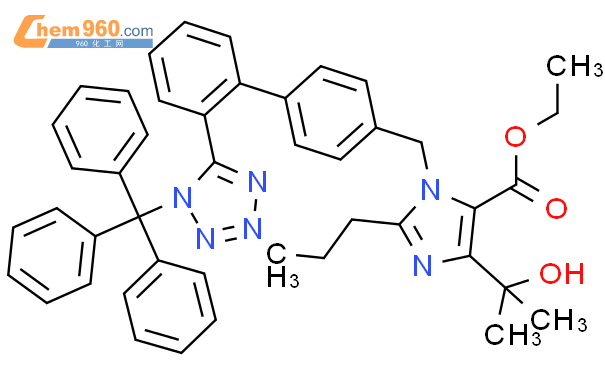 别名:4(1-羟基-1-甲基乙基-2-丙基-1[4[2(三苯甲基四氮唑