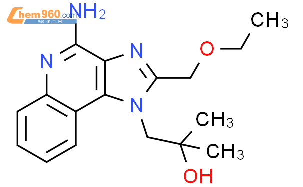 4-氨基-2-乙氧基甲基-ALPHA,ALPHA-二甲基-1H-咪唑并[4,5-C]喹啉-1-乙醇结构式图片|144875-48-9结构式图片