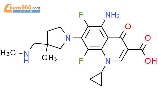 Quinolinecarboxylicacid Amino Cyclopropyl Difluoro Dihydro Methyl