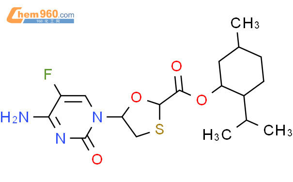 5-(4-氨基-5-氟-2-氧代-1(2H)-嘧啶)-1,3-氧硫杂环戊烷-2-甲酸 5-甲基-2-异丙基环己醇酯