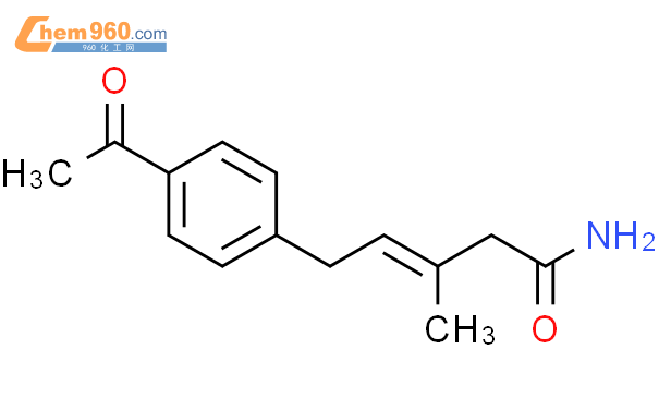 148058-97-3,3-Pentenamide, 5-(4-acetylphenyl)-3-methyl-, (E)-化学式、结构式、分子 ...