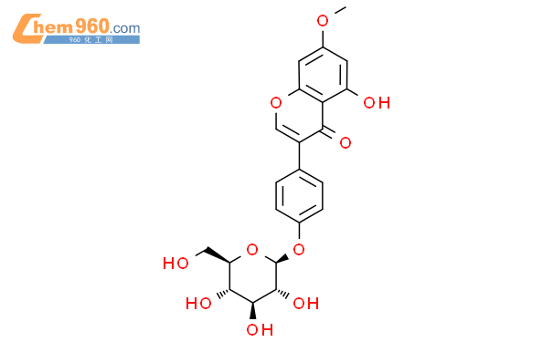 3-[4-(β-D-吡喃葡萄糖苷基)苯基]-5-羟基-7-甲氧基-4H-1-苯并吡喃-4-酮结构式图片|154-36-9结构式图片