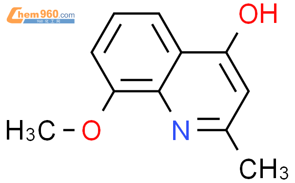 4-羟基-8-甲氧基-2-甲基喹啉结构式
