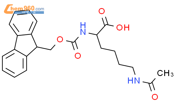Fmoc-N'-乙酰基-L-赖氨酸结构式图片