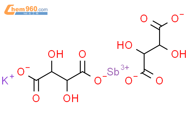 酒石酸锑钾半水合物结构式图片|16039-64-8结构式图片
