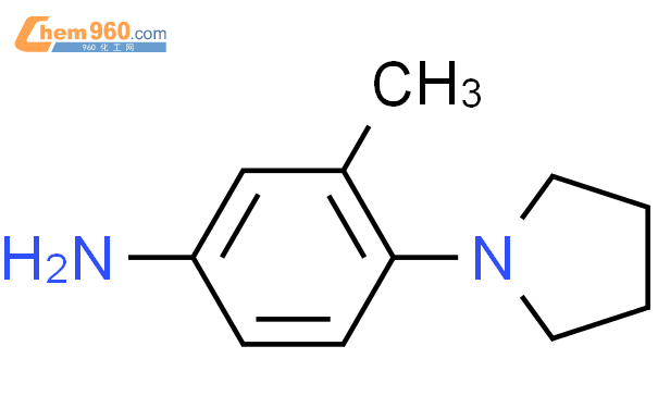 3-甲基-4-(1-吡咯烷基)苯胺结构式
