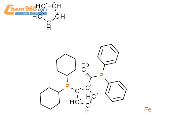 (S)-(+)-L-[(R)-2-( 二环己基膦基) 三戊铁基]乙基二环己基膦结构式图片|162291-01-2结构式图片