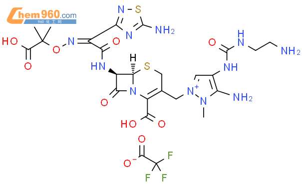 三氟乙酸頭孢妥羅嗪鹽結構式