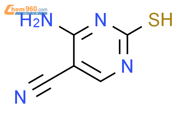2-巯基-4-氨基嘧啶-5-甲腈结构式