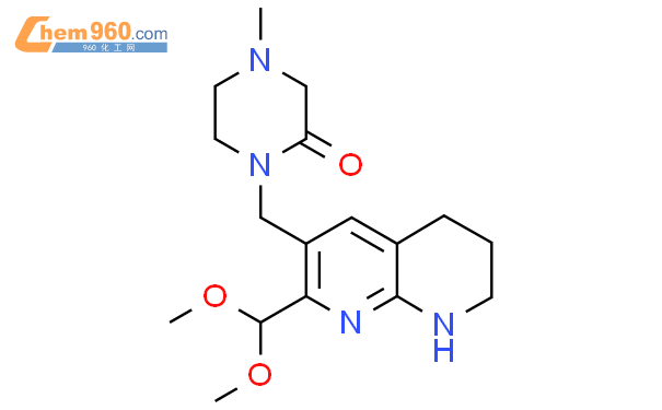 1-[[2-（二甲氧基甲基）-5,6,7,8-四氢-1,8-二氮杂萘-3-基]甲基]-4-甲基-2-哌嗪酮