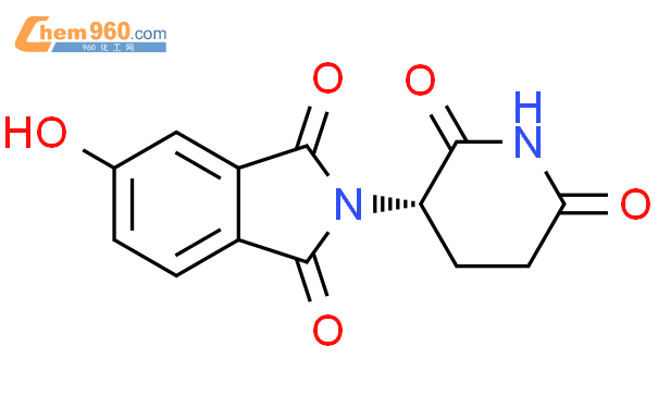 2-[(3S)-2,6-二氧基-3-哌啶基]-5-羟基-1H-异吲哚-1,3(2H)-二酮结构式