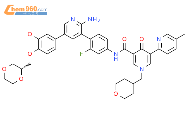 [2,3-Bipyridine]-5-carboxamide, N-[4-[2-amino-5-[4-[(2R)-1,4-dioxan-2-ylmethoxy]-3-methoxyphenyl]-3-pyridinyl]-3-fluorophenyl]-1,4-dihydro-5-methyl-4-oxo-1-[(tetrahydro-2H-pyran-4-yl)methyl]-