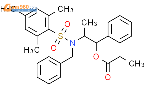 丙酸-(1R,2S)-2-[N-苄基-N-(均三甲苯基磺酰)氨基]-1-苯基丙酯[非选择性不对称醇醛结构式图片|187324-66-9结构式图片