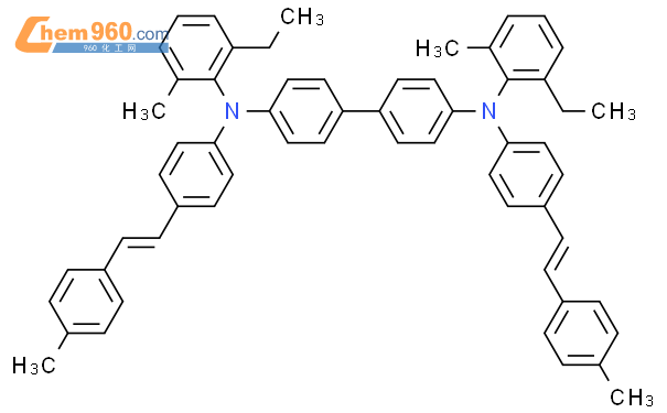 N4,N4'-​二(2-​乙基-​6-​甲基苯基)​-​N4,N4'-​二[4]-​[2-​(4-​甲基苯基)乙烯基]​苯基]​-[1,​1'-​联苯]​-​4.​4'-​二胺结构式图片|1874163-33-3结构式图片