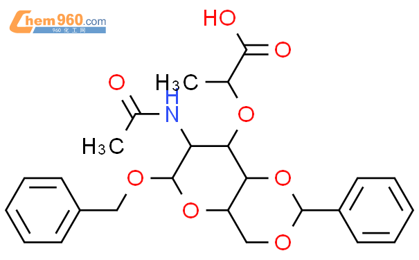 苄基 2-乙酰氨基-4,6-O-亚苄基-3-O-[(1R)-1-羧基乙基]-2-脱氧-alpha-D-吡喃葡萄糖苷