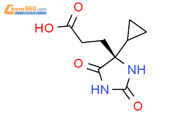 (S)-3-(4-Cyclopropyl-2,5-dioxo-imidazolidin-4-yl)-propionic acid结构式