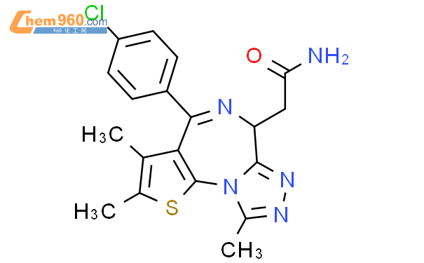 4-(4-氯苯基)-2,3,9-三甲基-6H-噻吩并[3,2-F][1,2,4]三唑并[4,3-A][1,4]二氮杂卓-6-乙酰胺结构式图片|202591-23-9结构式图片