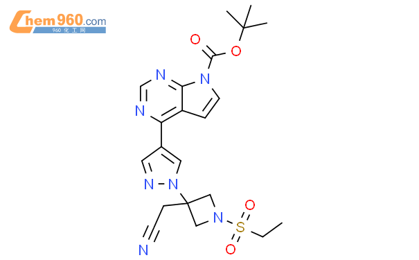 4-[1-[3-(cyanomethyl)-1-(ethylsulfonyl)-3-azetidinyl]-1H-pyrazol-4-yl]-7H-Pyrrolo[2,3-d]pyrimidine-7-carboxylic acid 1,1-dimethylethyl ester