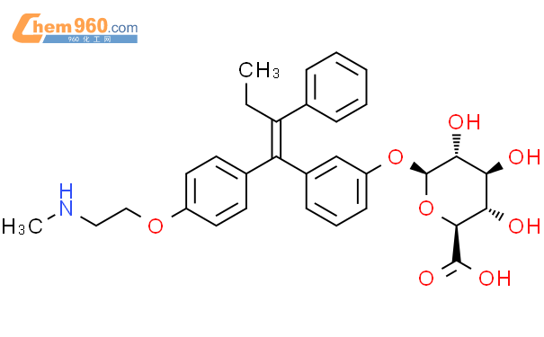 n-去甲基-3-羥基他莫昔芬o-beta-d-葡糖苷酸結構式圖片