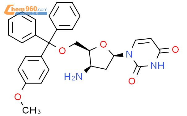 3'-b-氨基-2',3'-双脱氧-5'-O-甲氧基三酰尿苷结构式