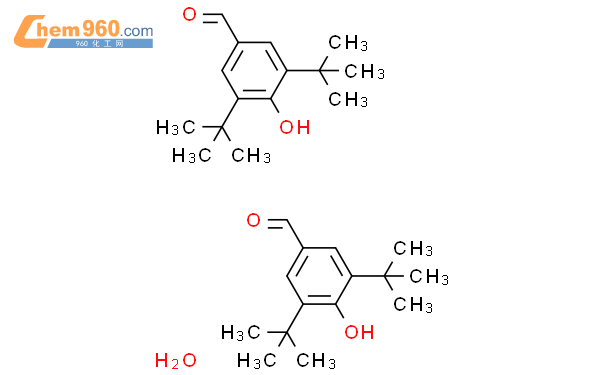 3,5-二叔丁基-4-羟基苯甲醛 半水合物gambar struktural|207226-32-2