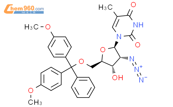 2'-叠氮-2'-脱氧-5'-O-(4,4'-二甲氧基三苯基)-5-甲基尿苷结构式图片|2095417-08-4结构式图片