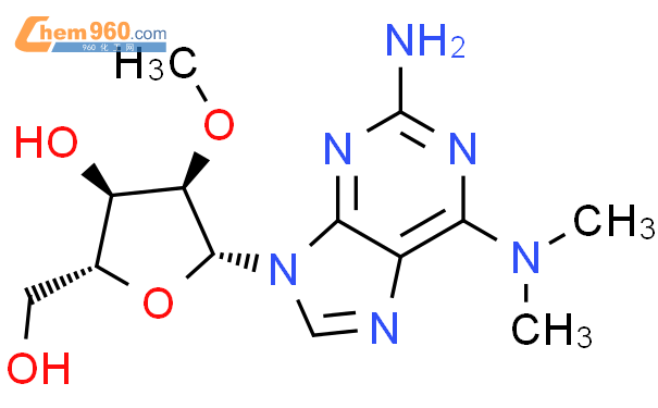 2-氨基-N6,N6-二甲基-2'-O-甲基腺苷结构式