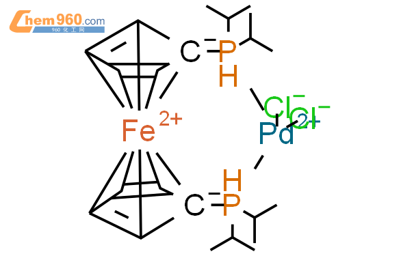 二氯[1,1‘-双(二叔丁基膦)二茂铁]钯(II)结构式图片|215788-65-1结构式图片