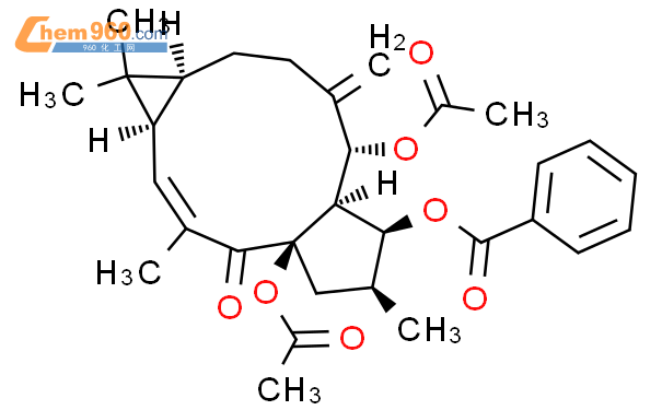 千金子二萜醇二乙酰苯甲酰酯结构式图片|218916-52-0结构式图片