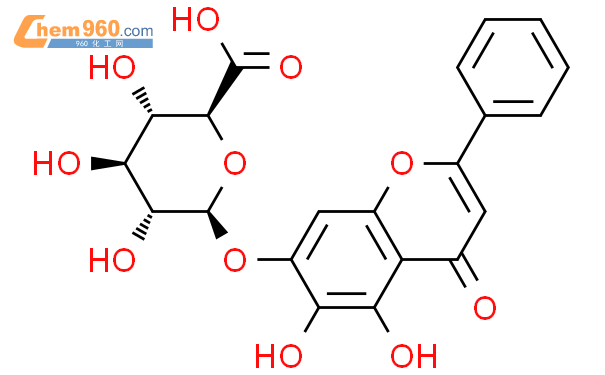 黄芩苷结构式图片|21967-41-9结构式图片