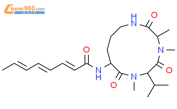 22029 09 0 L Alanine N2 1 Oxo 2 4 6 Octatrien 1 Yl L Ornithyl N Methyl L Valyl N Methyl 3