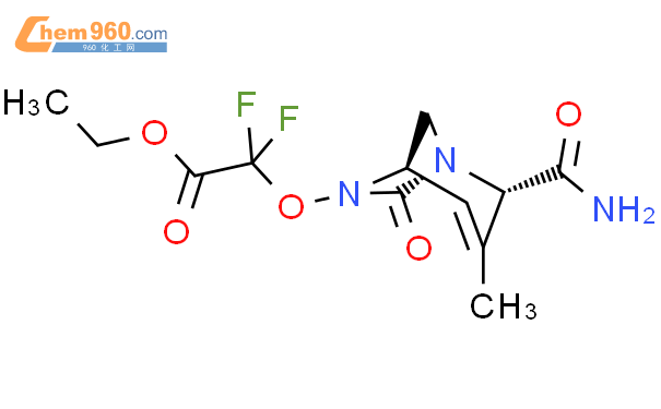 Acetic acid, 2-[[(1R,2S,5R)-2-(aminocarbonyl)-
3-methyl-7-oxo-1,6-diazabicyclo[3.2.1]oct-3-
en-6-yl]oxy]-2,2-difluoro-, ethyl ester