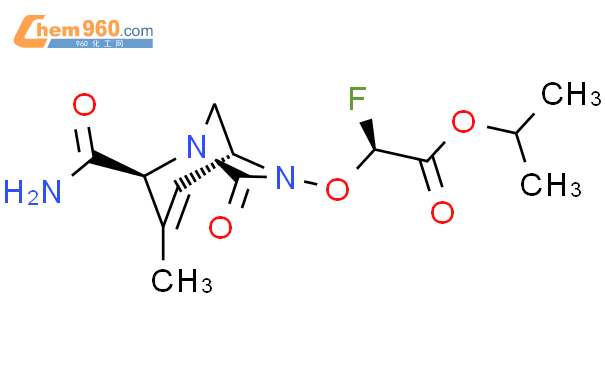Acetic acid, 2-[[(1R,2S,5R)-2-(aminocarbonyl)-
3-methyl-7-oxo-1,6-diazabicyclo[3.2.1]oct-3-
en-6-yl]oxy]-2-fluoro-, 1-methylethyl ester,
(2S)-