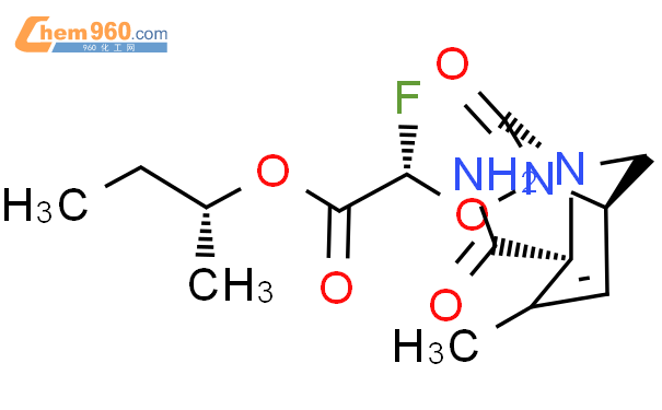 Acetic acid, 2-[[(1R,2S,5R)-2-(aminocarbonyl)-
3-methyl-7-oxo-1,6-diazabicyclo[3.2.1]oct-3-
en-6-yl]oxy]-2-fluoro-, (1R)-1-methylpropyl
ester, (2S)-