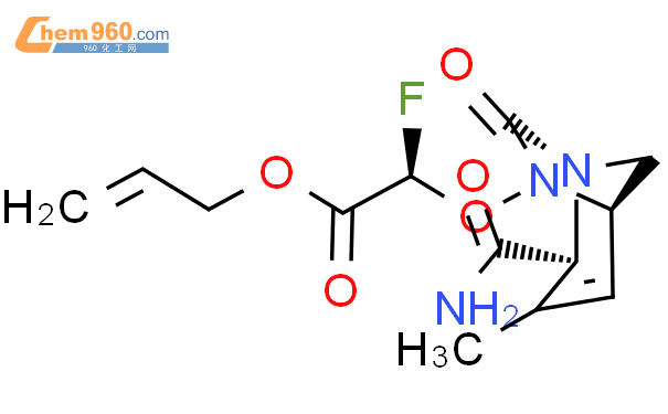 Acetic acid, 2-[[(1R,2S,5R)-2-(aminocarbonyl)-
3-methyl-7-oxo-1,6-diazabicyclo[3.2.1]oct-3-
en-6-yl]oxy]-2-fluoro-, 2-propen-1-yl ester,
(2R)-