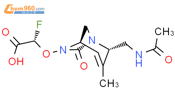 Acetic acid, 2-[[(1R,2S,5R)-2-[(acetylamino)
methyl]-3-methyl-7-oxo-1,6-diazabicyclo
[3.2.1]oct-3-en-6-yl]oxy]-2-fluoro-, (2S)-