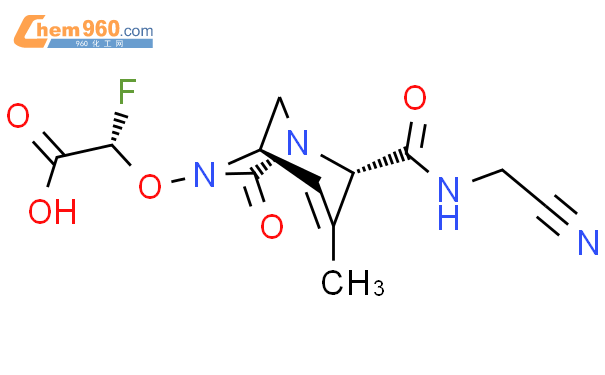 Acetic acid, 2-[[(1R,2S,5R)-2-[[(cyanomethyl)
amino]carbonyl]-3-methyl-7-oxo-1,6-diazab
icyclo[3.2.1]oct-3-en-6-yl]oxy]-2-fluoro-, (2S)-