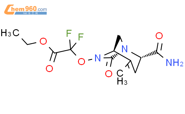 Acetic acid, 2-[[(1R,2S,5R)-2-(aminocarbonyl)-
4-methyl-7-oxo-1,6-diazabicyclo[3.2.1]oct-3-
en-6-yl]oxy]-2,2-difluoro-, ethyl ester