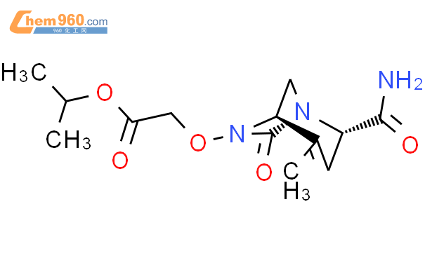 Acetic acid, 2-[[(1R,2S,5R)-2-(aminocarbonyl)-
4-methyl-7-oxo-1,6-diazabicyclo[3.2.1]oct-3-
en-6-yl]oxy]-, 1-methylethyl ester