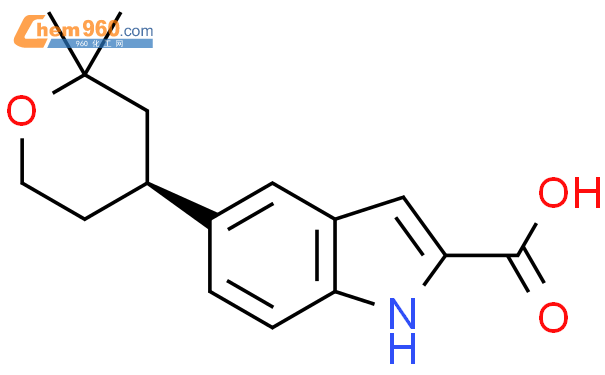 1H-Indole-2-carboxylic acid, 5-[(4S)-tetrahydro-2,2-dimethyl-2H-pyran-4-yl]-