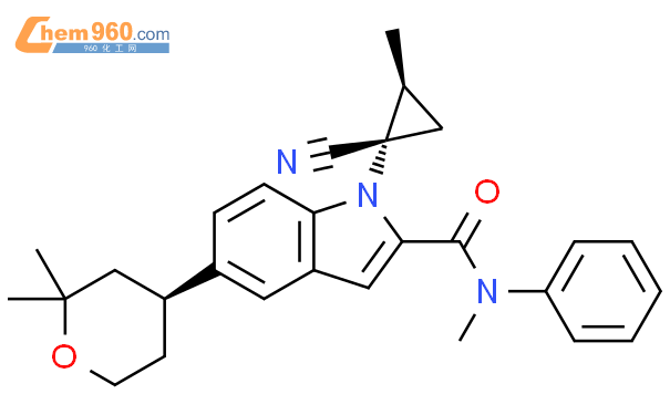 1H-Indole-2-carboxamide, 1-[(1S,2S)-1-cyano-2-methylcyclopropyl]-N-methyl-N-phenyl-5-[(4S)-tetrahydro-2,2-dimethyl-2H-pyran-4-yl]-