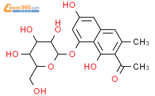 Ethanone, 1-[8-(b-D-glucopyranosyloxy)-1,6-dihydroxy-3-methyl-2-naphthalenyl]-