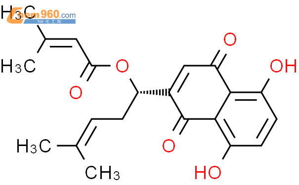 Beta,beta-二甲基丙烯酰紫草素结构式图片|24502-79-2结构式图片