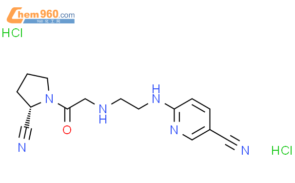 6-[2-[[2-（2-氰基吡咯烷-1-基）-2-氧乙基]氨基]乙胺基]吡啶-3-碳腈，盐酸盐结构式图片|247016-69-9结构式图片